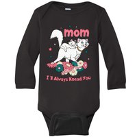 Mom I Ll Always Knead You Mom And Child Matching Family Cute Cat Baby Long Sleeve Bodysuit