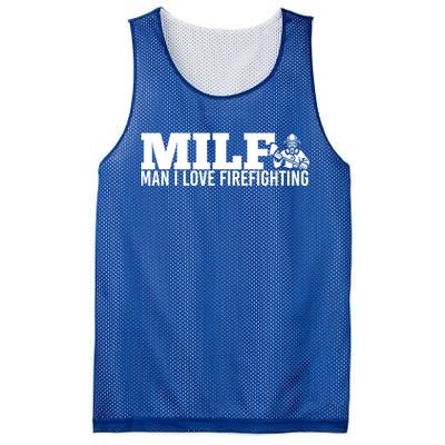 Milf: I Love Firefighting Funny Firefighter Fire Gift Mesh Reversible Basketball Jersey Tank