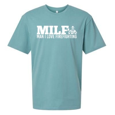 Milf: I Love Firefighting Funny Firefighter Fire Gift Sueded Cloud Jersey T-Shirt