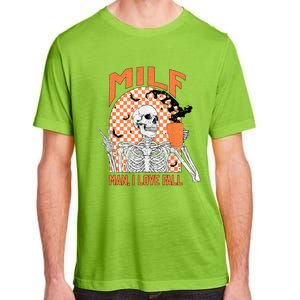 Milf I Love Fall Funny Skeleton Pumpkin Spice Funny Gift Adult ChromaSoft Performance T-Shirt