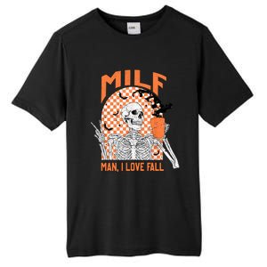 Milf I Love Fall Funny Skeleton Pumpkin Spice Funny Gift Tall Fusion ChromaSoft Performance T-Shirt