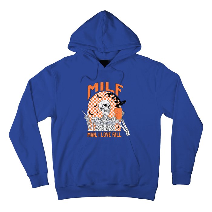 Milf I Love Fall Funny Skeleton Pumpkin Spice Funny Gift Hoodie