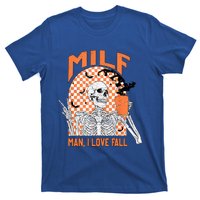 Milf I Love Fall Funny Skeleton Pumpkin Spice Funny Gift T-Shirt