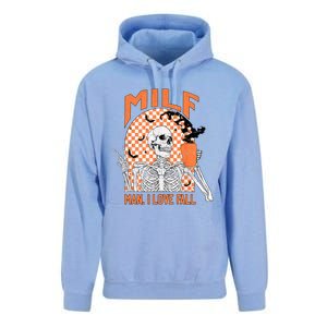 Milf I Love Fall Funny Skeleton Pumpkin Spice Funny Gift Unisex Surf Hoodie