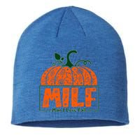 Milf I Love Fall Halloween Funny Pumpkin Design Great Gift Sustainable Beanie