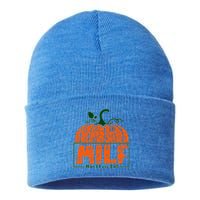 Milf I Love Fall Halloween Funny Pumpkin Design Great Gift Sustainable Knit Beanie