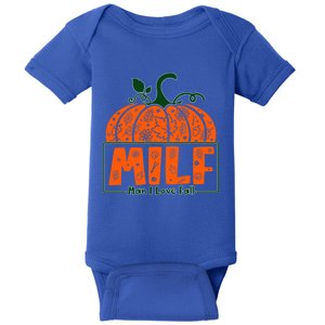 Milf I Love Fall Halloween Funny Pumpkin Design Great Gift Baby Bodysuit