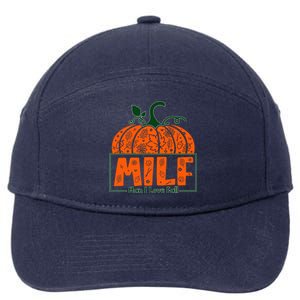 Milf I Love Fall Halloween Funny Pumpkin Design Great Gift 7-Panel Snapback Hat