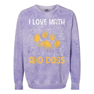 Mathematics I Love Dogs And Math Colorblast Crewneck Sweatshirt