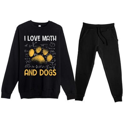 Mathematics I Love Dogs And Math Premium Crewneck Sweatsuit Set