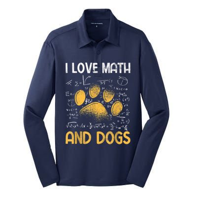 Mathematics I Love Dogs And Math Silk Touch Performance Long Sleeve Polo