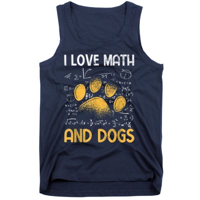 Mathematics I Love Dogs And Math Tank Top