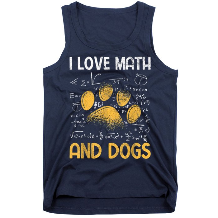 Mathematics I Love Dogs And Math Tank Top