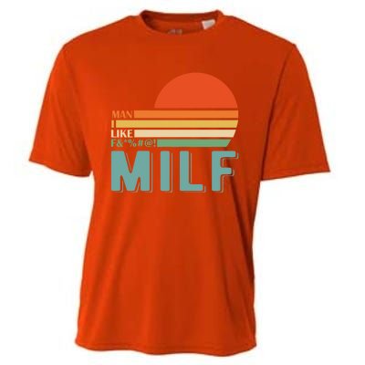 Milf I Love F Football I Heart Hot Moms I Heart Milfs Great Gift Cooling Performance Crew T-Shirt