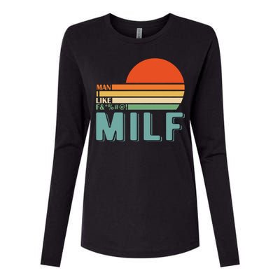 Milf I Love F Football I Heart Hot Moms I Heart Milfs Great Gift Womens Cotton Relaxed Long Sleeve T-Shirt