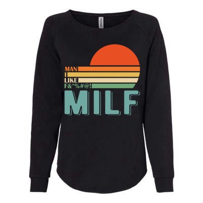 Milf I Love F Football I Heart Hot Moms I Heart Milfs Great Gift Womens California Wash Sweatshirt