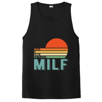 Milf I Love F Football I Heart Hot Moms I Heart Milfs Great Gift PosiCharge Competitor Tank