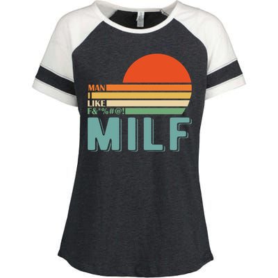 Milf I Love F Football I Heart Hot Moms I Heart Milfs Great Gift Enza Ladies Jersey Colorblock Tee