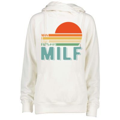 Milf I Love F Football I Heart Hot Moms I Heart Milfs Great Gift Womens Funnel Neck Pullover Hood