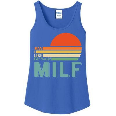 Milf I Love F Football I Heart Hot Moms I Heart Milfs Great Gift Ladies Essential Tank