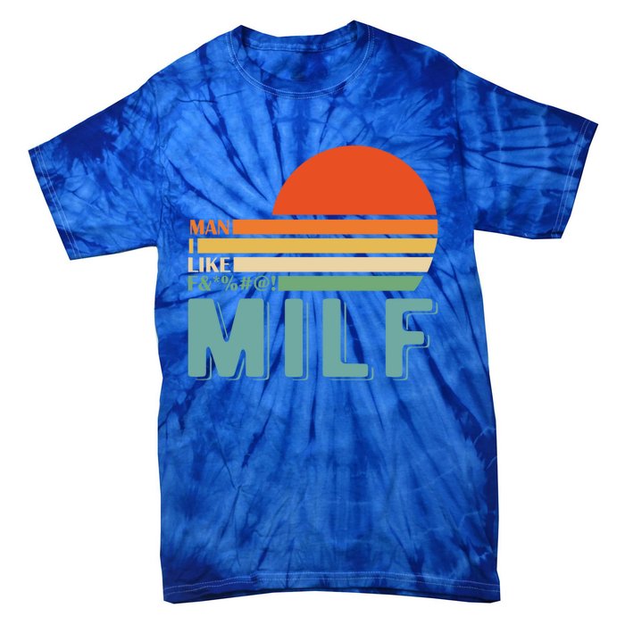 Milf I Love F Football I Heart Hot Moms I Heart Milfs Great Gift Tie-Dye T-Shirt