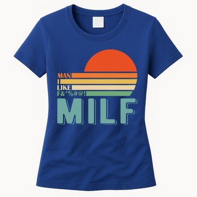 Milf I Love F Football I Heart Hot Moms I Heart Milfs Great Gift Women's T-Shirt