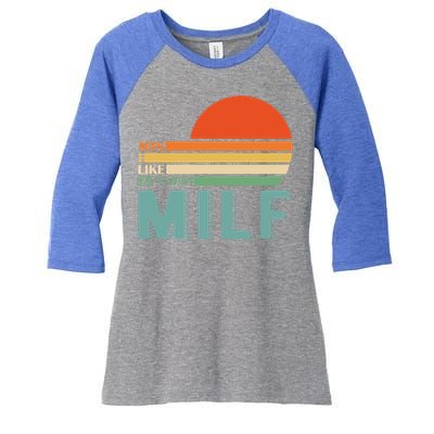 Milf I Love F Football I Heart Hot Moms I Heart Milfs Great Gift Women's Tri-Blend 3/4-Sleeve Raglan Shirt