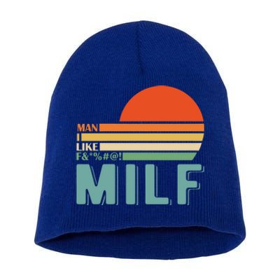 Milf I Love F Football I Heart Hot Moms I Heart Milfs Great Gift Short Acrylic Beanie