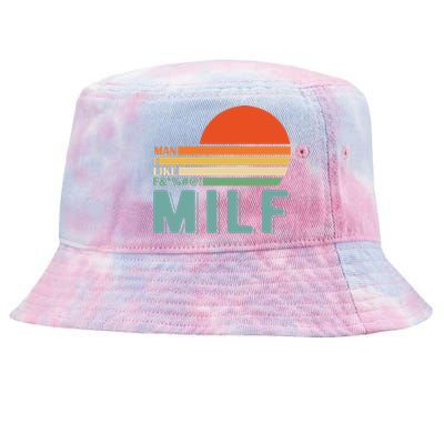 Milf I Love F Football I Heart Hot Moms I Heart Milfs Great Gift Tie-Dyed Bucket Hat