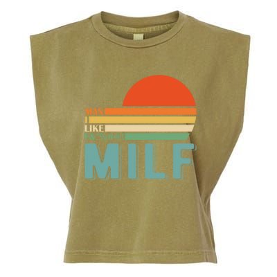 Milf I Love F Football I Heart Hot Moms I Heart Milfs Great Gift Garment-Dyed Women's Muscle Tee