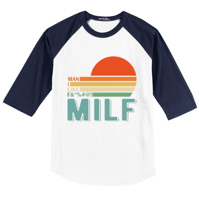 Milf I Love F Football I Heart Hot Moms I Heart Milfs Great Gift Baseball Sleeve Shirt