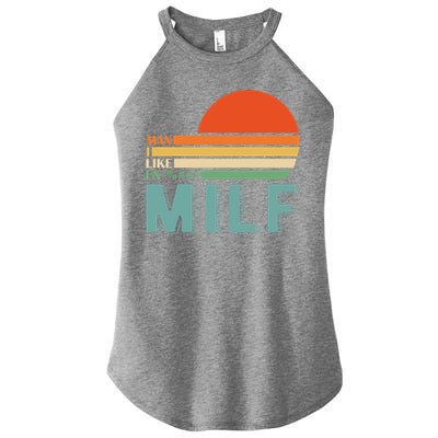 Milf I Love F Football I Heart Hot Moms I Heart Milfs Great Gift Women's Perfect Tri Rocker Tank