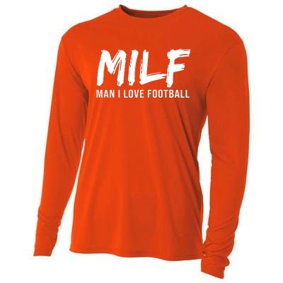 Man I Love Football Funny MILF Cooling Performance Long Sleeve Crew