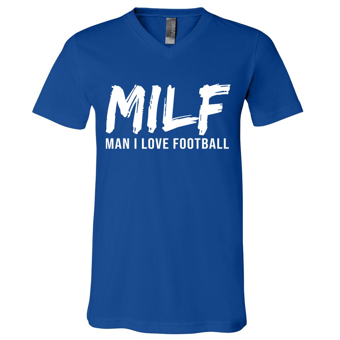 Man I Love Football Funny MILF V-Neck T-Shirt