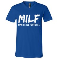 Man I Love Football Funny MILF V-Neck T-Shirt