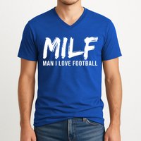 Man I Love Football Funny MILF V-Neck T-Shirt