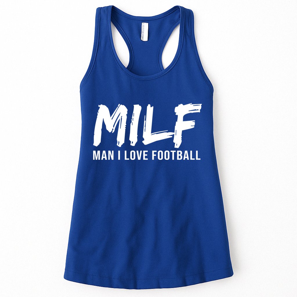 Man I Love Football Funny MILF Womens Tank Top