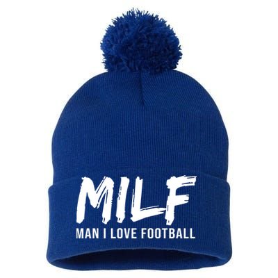 Man I Love Football Funny MILF Pom Pom 12in Knit Beanie