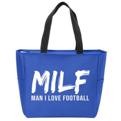 Man I Love Football Funny MILF Zip Tote Bag