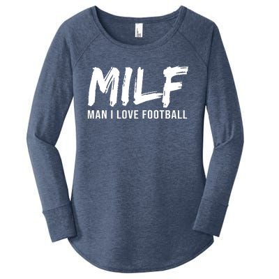 Man I Love Football Funny MILF Women's Perfect Tri Tunic Long Sleeve Shirt