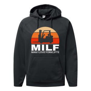 Man I Love Forklifts Performance Fleece Hoodie