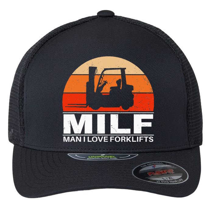 Man I Love Forklifts Flexfit Unipanel Trucker Cap