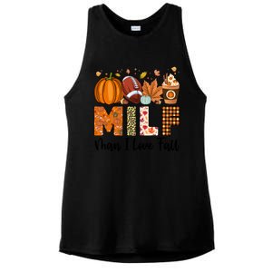 Milf I Love Fall Football Maple Leaf Pumpkin Spice Latte Meaningful Gift Ladies PosiCharge Tri-Blend Wicking Tank