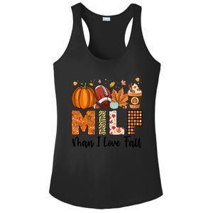 Milf I Love Fall Football Maple Leaf Pumpkin Spice Latte Meaningful Gift Ladies PosiCharge Competitor Racerback Tank