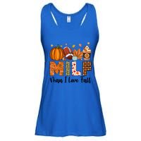 Milf I Love Fall Football Maple Leaf Pumpkin Spice Latte Meaningful Gift Ladies Essential Flowy Tank