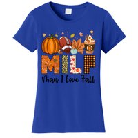 Milf I Love Fall Football Maple Leaf Pumpkin Spice Latte Meaningful Gift Women's T-Shirt