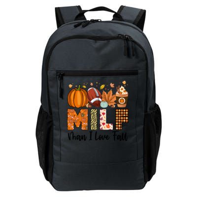 Milf I Love Fall Football Maple Leaf Pumpkin Spice Latte Meaningful Gift Daily Commute Backpack