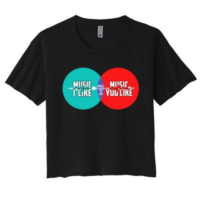 Music I Like Music You Like Music I Used To Like Women's Crop Top Tee