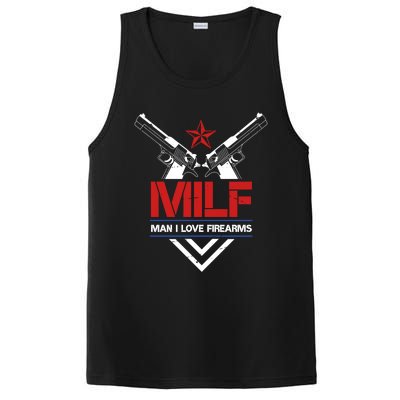 Milf I Love Firearms Gun Owners Patriotic Pro Usa Design Meaningful Gift PosiCharge Competitor Tank