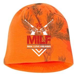 Milf I Love Firearms Gun Owners Patriotic Pro Usa Design Meaningful Gift Kati - Camo Knit Beanie